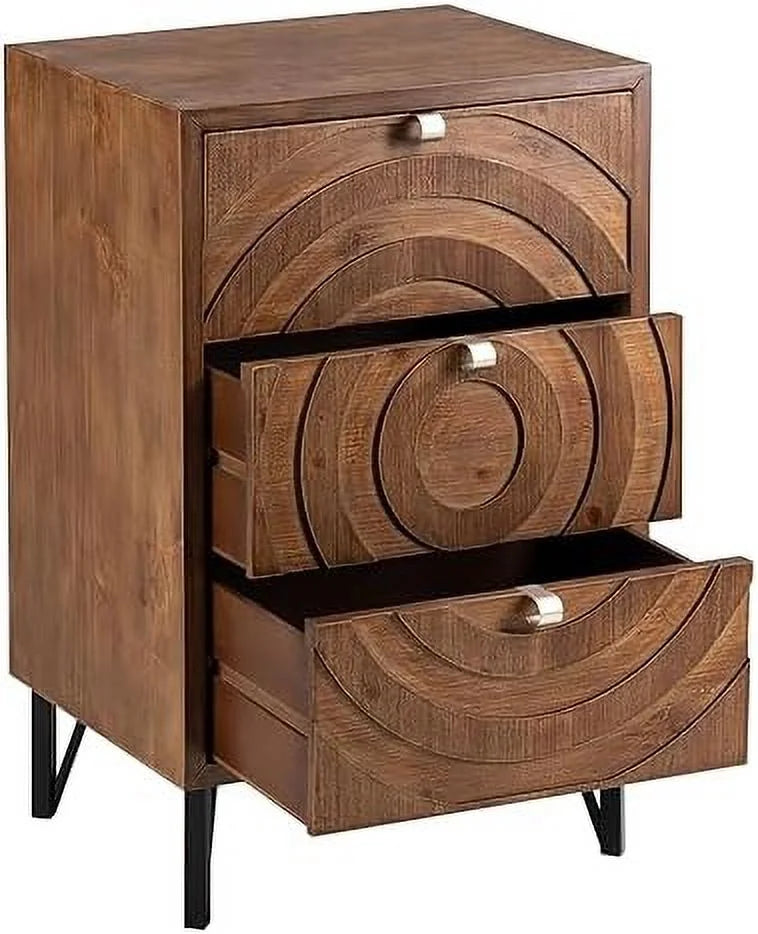 Mid-Century Nightstand with 3 Drawers Z2052