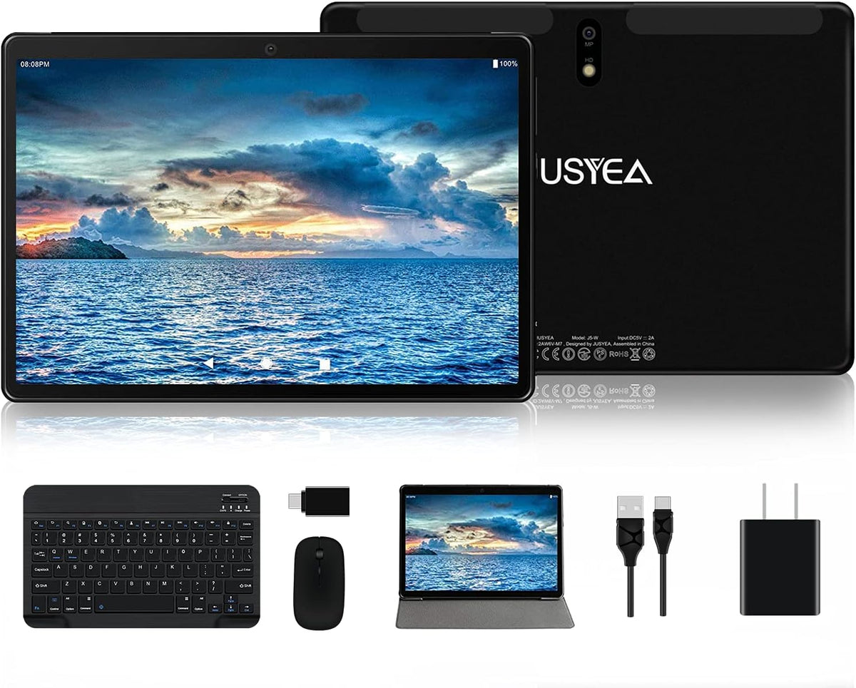 Black 10.1 Inch Tablet with 4GB RAM 64GB Expandable U834100