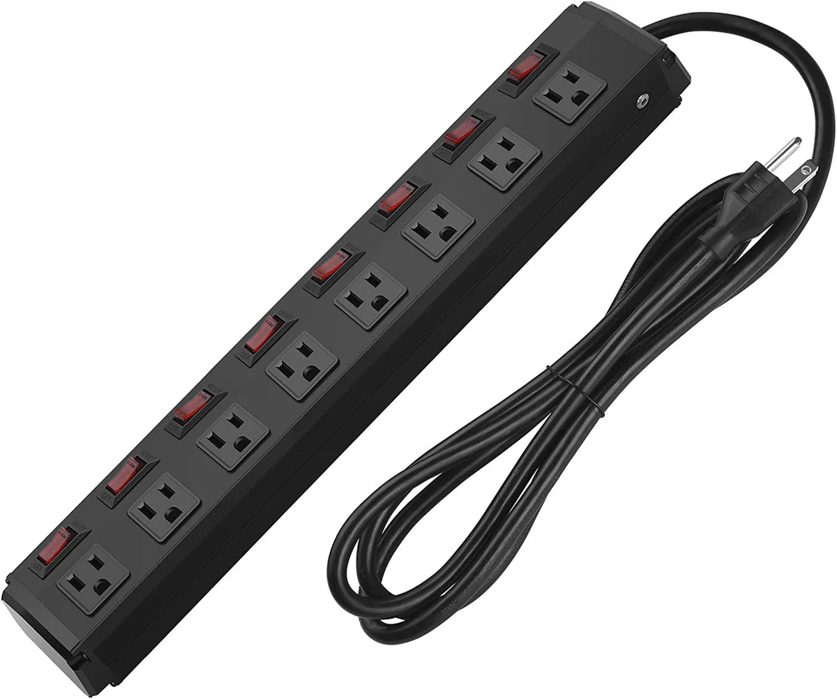 8 Outlets Metal Power Strip Surge Protector U666649