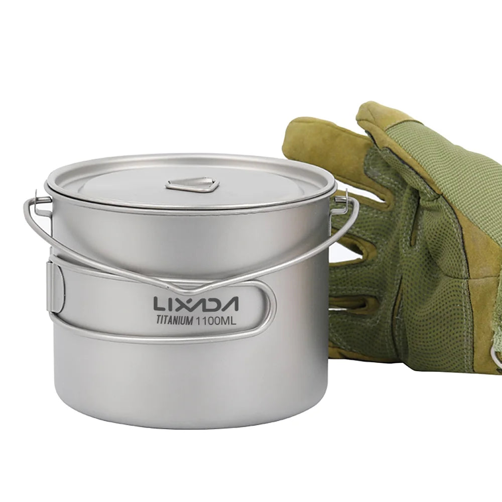 Ultralight Pot Water Mug Cup with Lid and Foldable Handle T30676