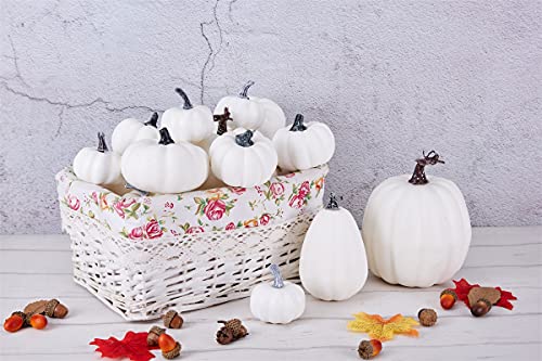 12 Pcs Assorted Sizes Artificial Pumpkins W209288