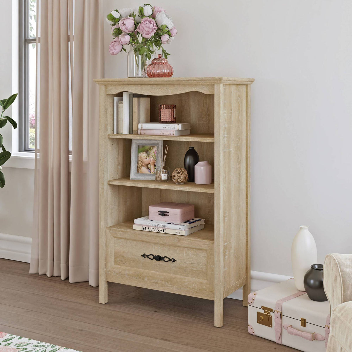 Oak Bookcase with Drawer S154494