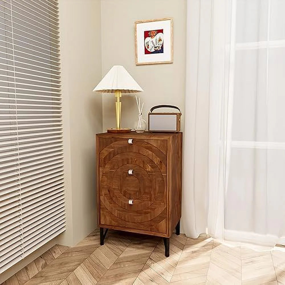 Mid-Century Nightstand with 3 Drawers Z2052