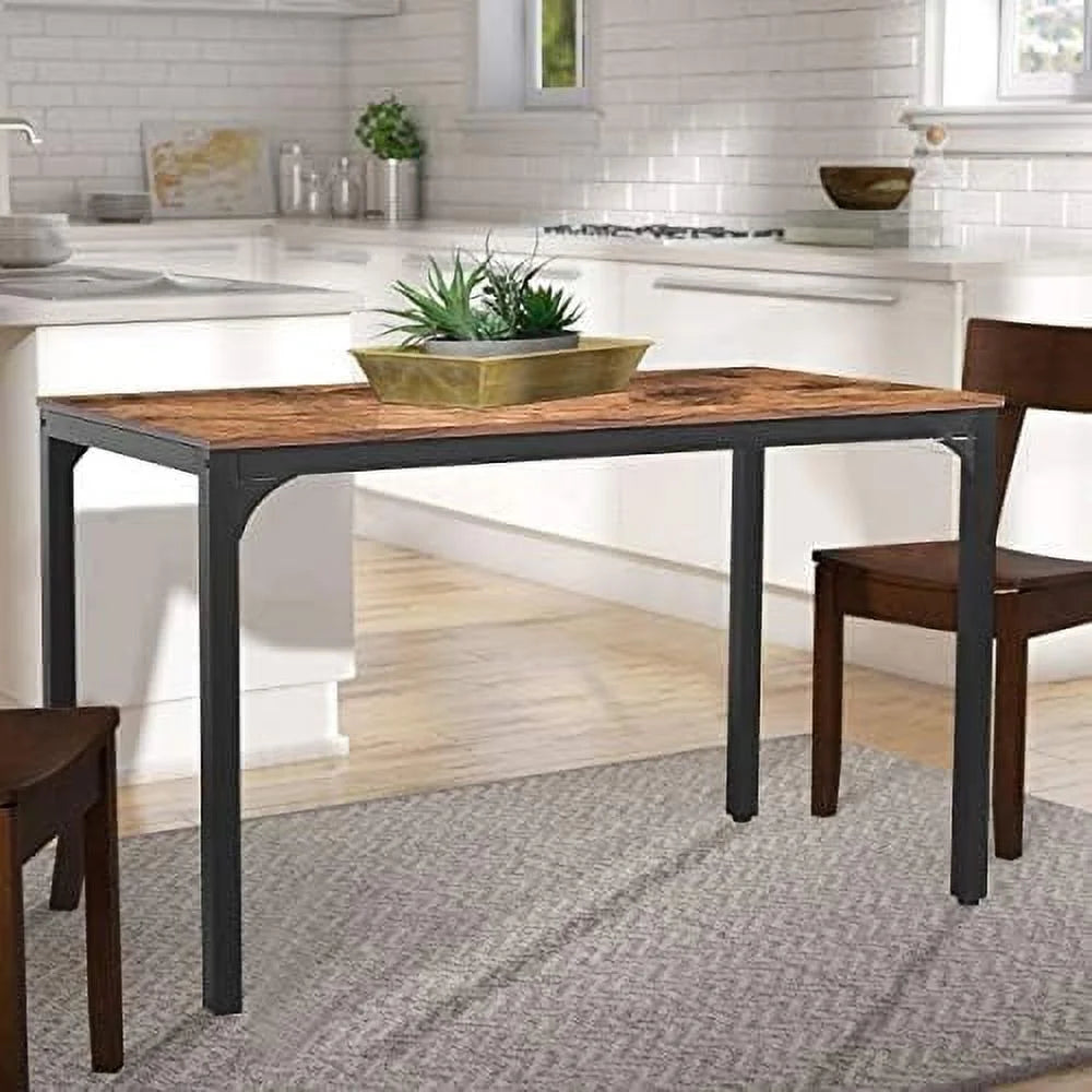 Industrial Dining Table with Adjustable Footpad 47.2''L x 23.6''W x 29.5''H Rustic Brown L245695