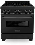 30 in. Gas Burner Electric Oven Black Stainless Steel F88939