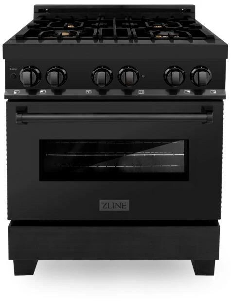 30 in. Gas Burner Electric Oven Black Stainless Steel F88939