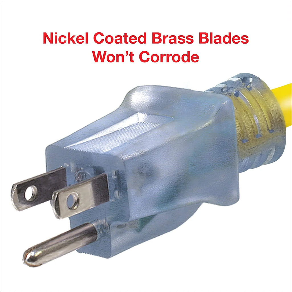 Yellow 100 ft Outdoor Extension Cord with 5 Outlet Adapter K497693