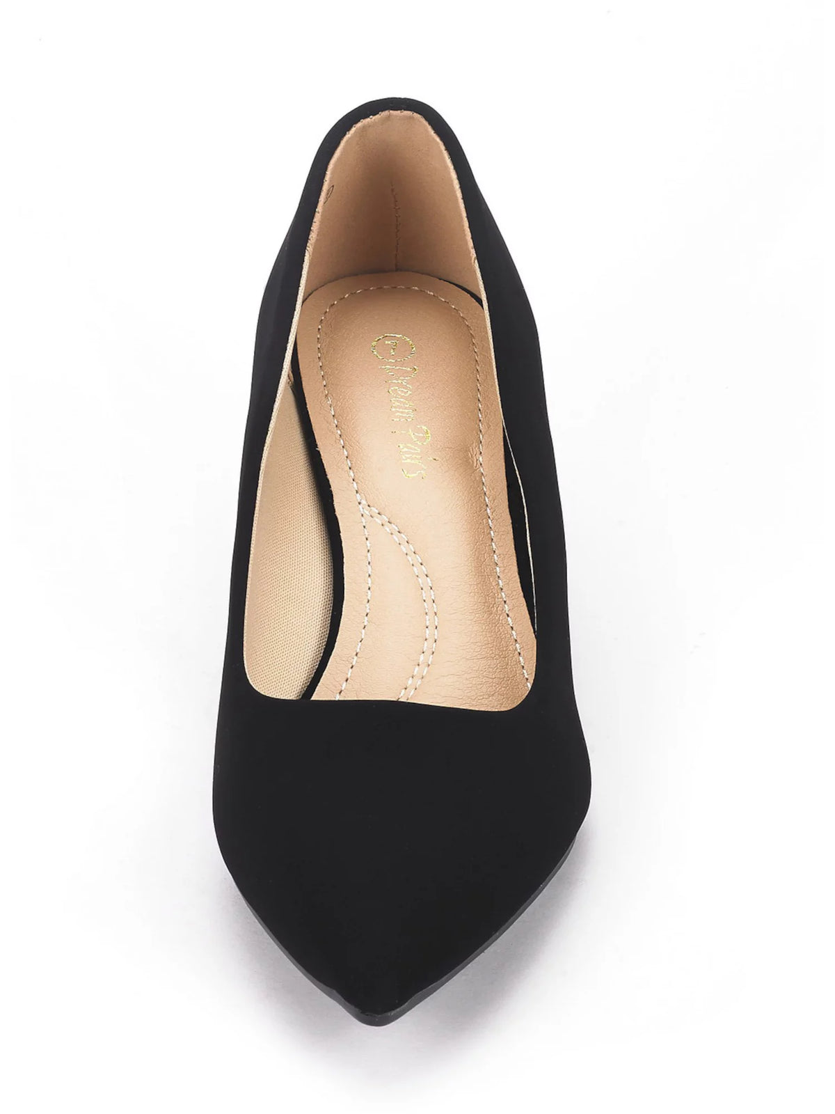 Black Pointed Toe Kitten Heel Slip On Dress Pumps 9.5 T600