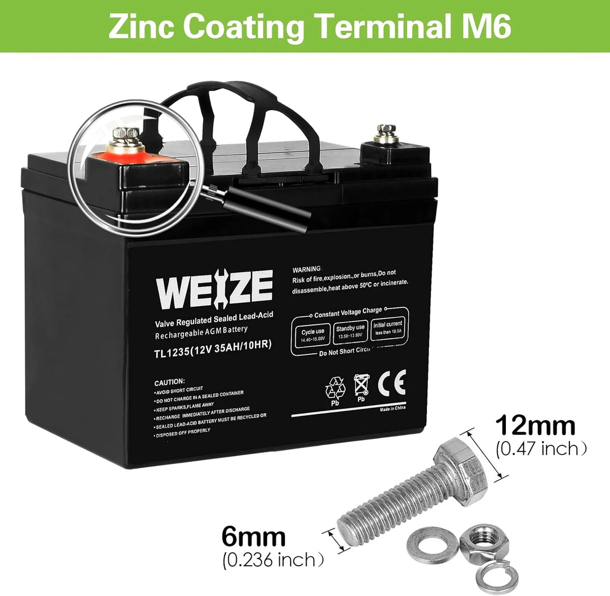 12V 35AH Deep Cycle Battery Set of 2 Y908