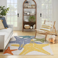Multicolor Coastal Area Rug 5'3" x 7'5" X11049
