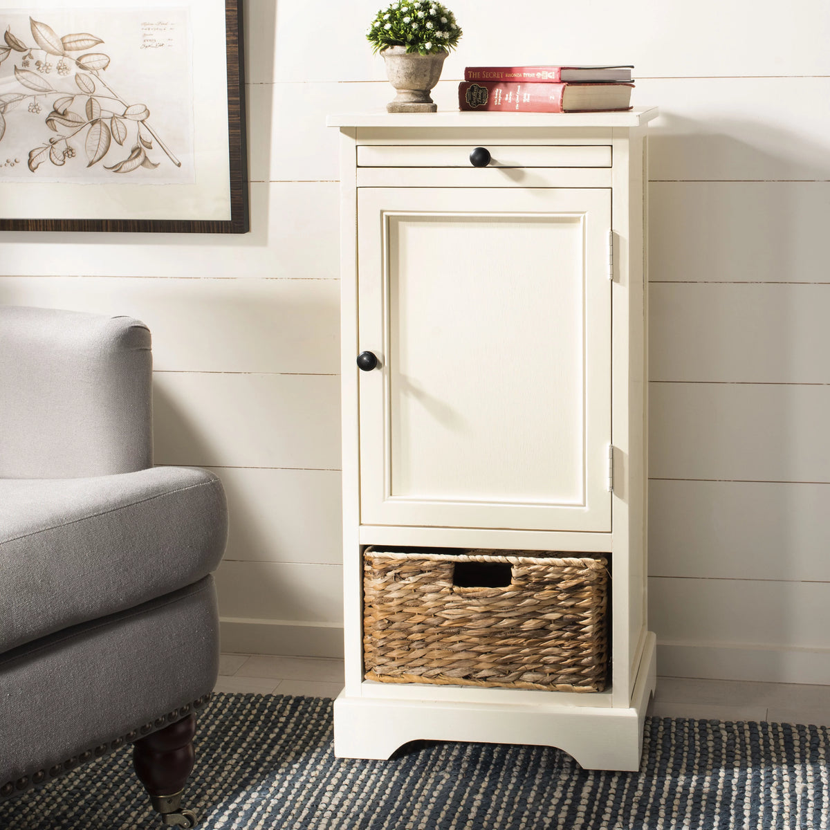 Tall Storage Unit with Pullout Table and Basket M250857