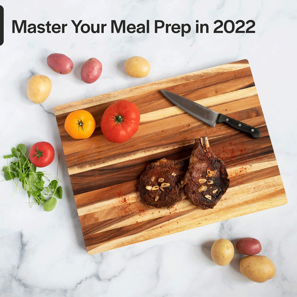 Large Wood Cutting Board, 17x12 Inch Reversible Hardwood K377544