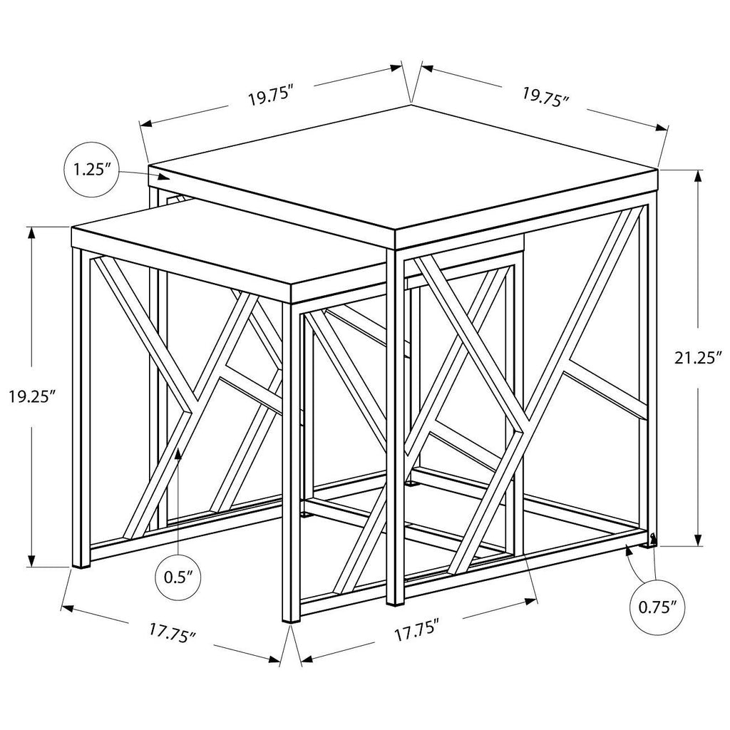 Gray Cement Finish Nesting Table Set E11226