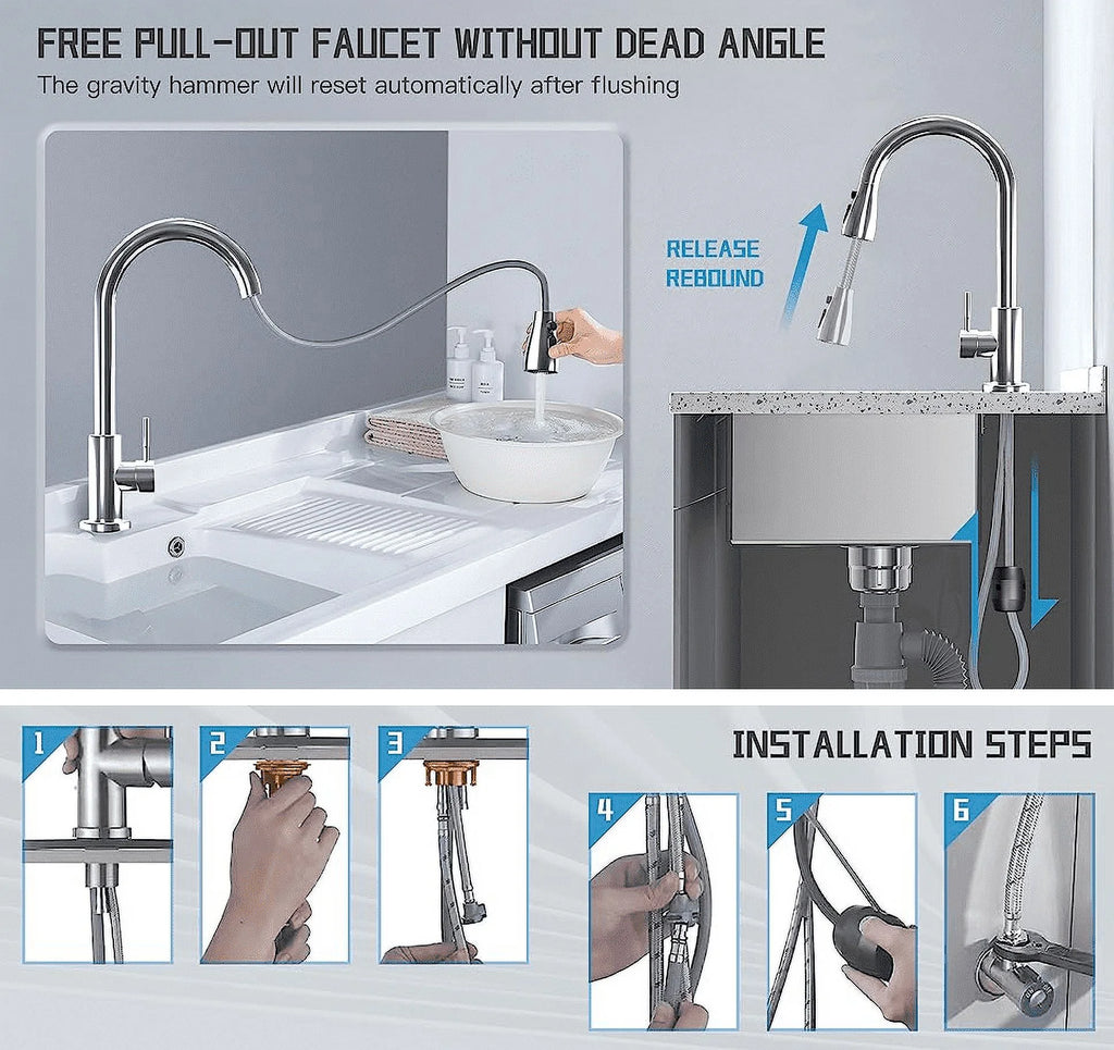 Kitchen Faucet with Pull Down Sprayer Single Handle V9760