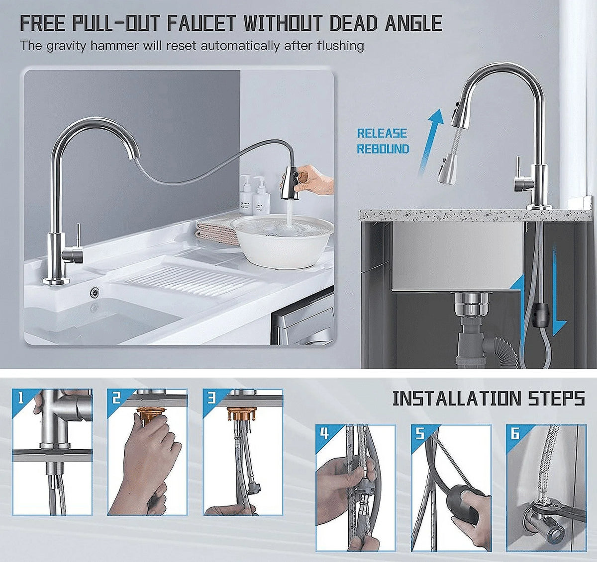 Kitchen Faucet with Pull Down Sprayer Single Handle V9760