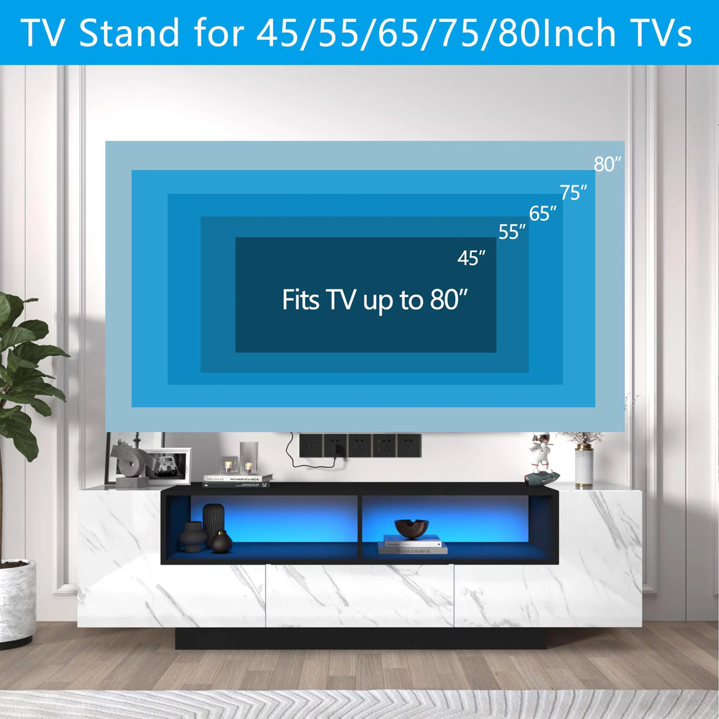 Large High Gloss LED TV Stand for up to 80 inch TVs D821