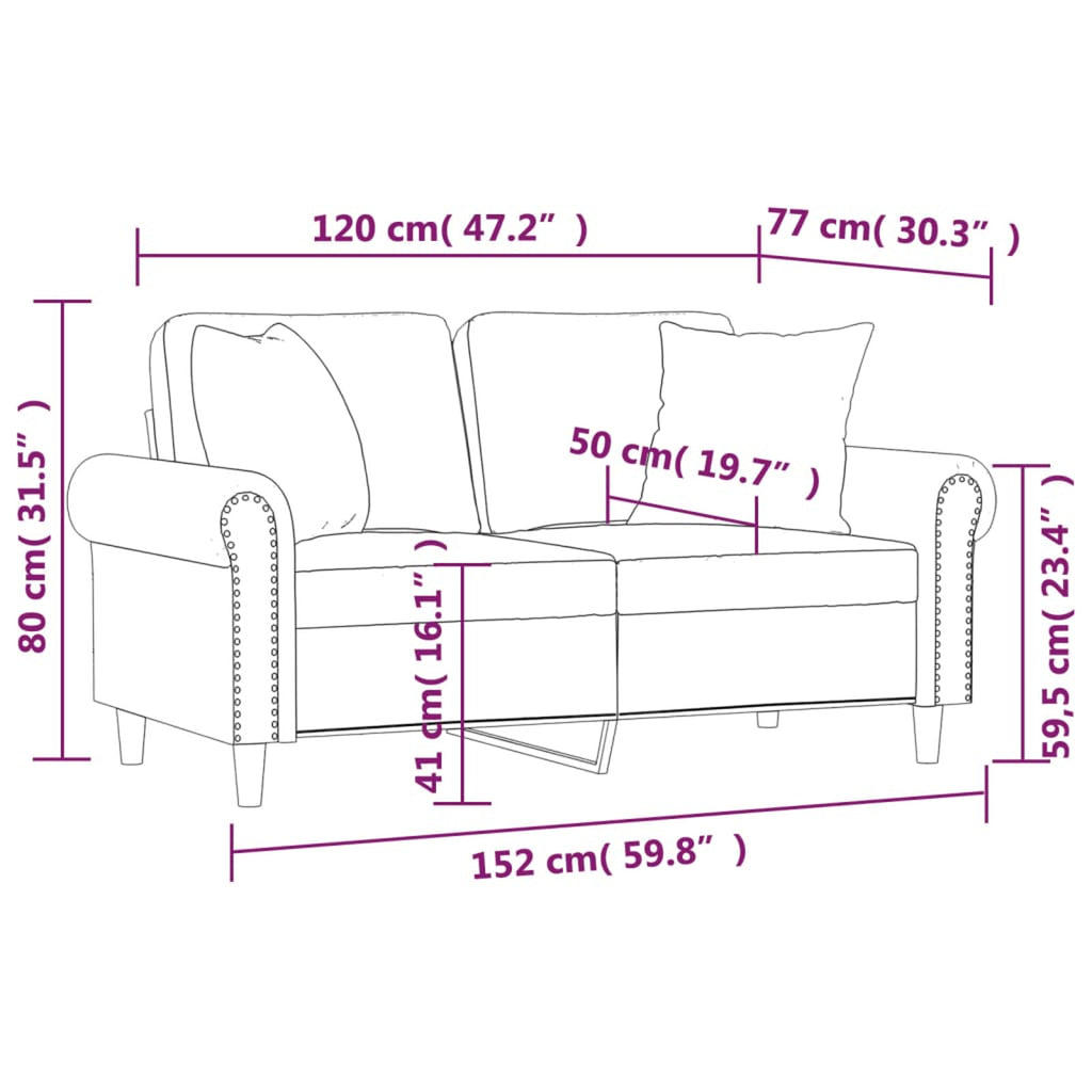 2-Seater Sofa Dark Gray 47.2" J121922