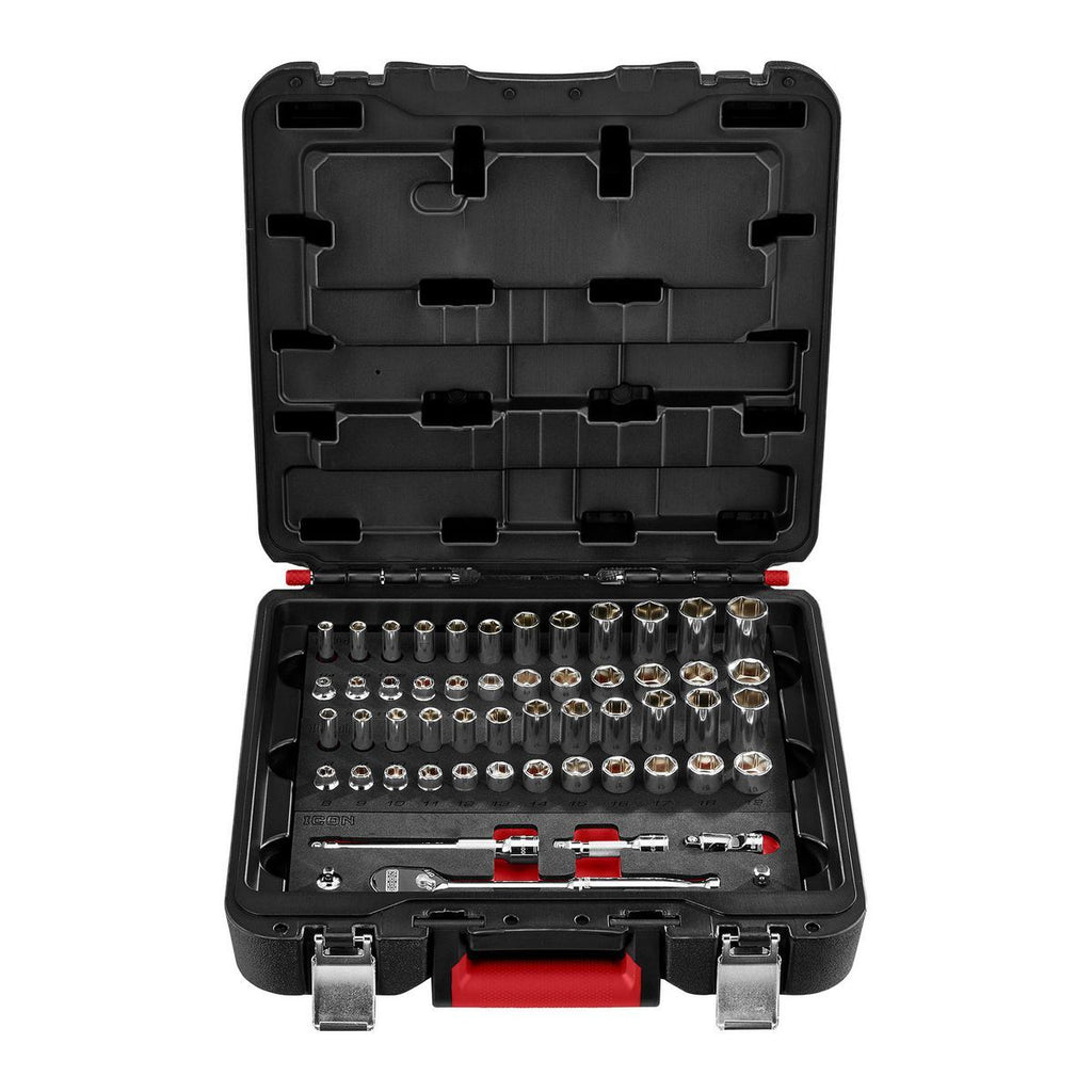 3/8 in. Drive SAE and Metric Socket Set, 54-Piece W799240