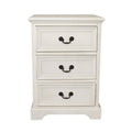 Antique White Solid Wood 3-Drawer Night Stand Q180