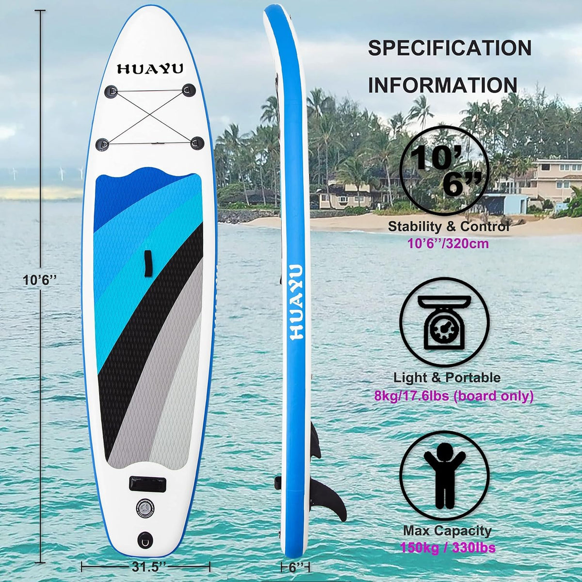 Inflatable Stand Up Paddle Board with Carry Bag V485