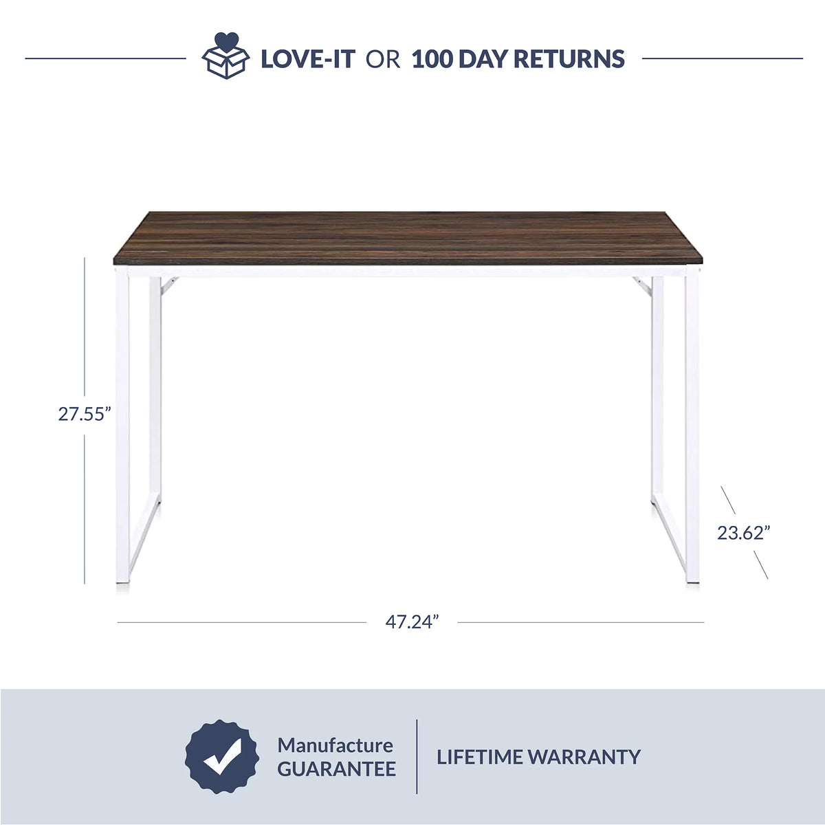 Computer Desk with White Frame H75297