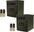 1500W Portable Electric Infrared Quartz Space Heater with Remote Control Black 2 Pack F334866