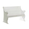 White Wood Storage Bench with Scrolled Armrests C13283