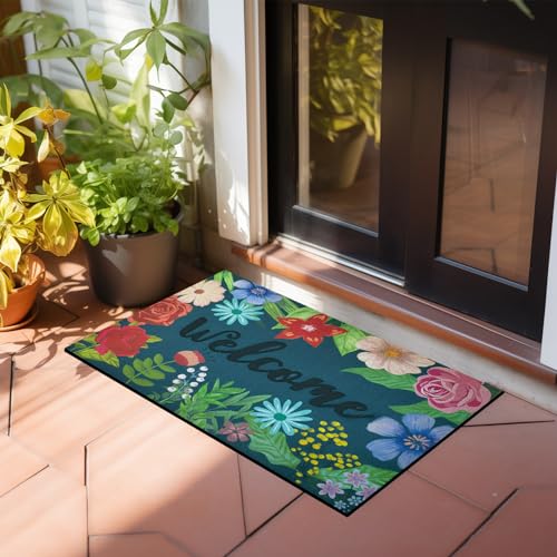 Welcome Mat 17x 30 Inch Non Slip Rubber Back Door Mat Y7764