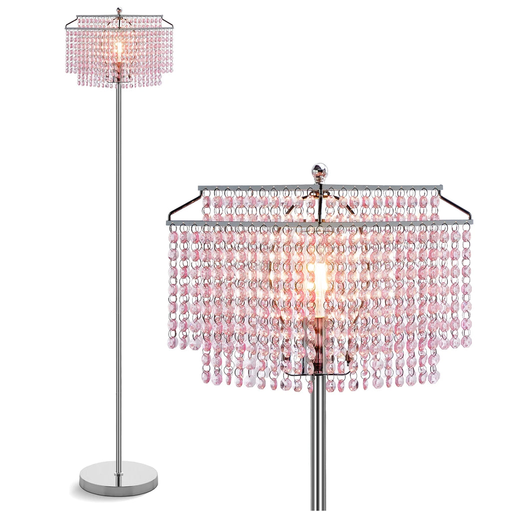 Pink Crystal Metal Floor Lamp N78107