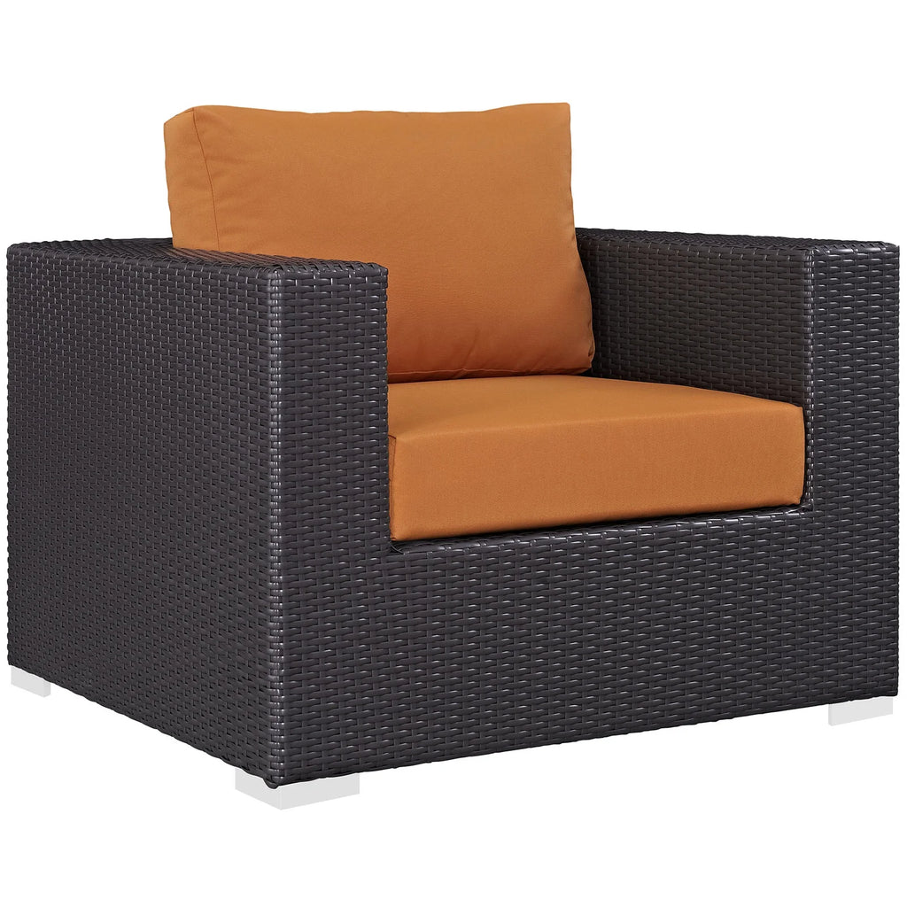 3 Piece Outdoor Patio Sofa Set in Espresso Orange Z9648