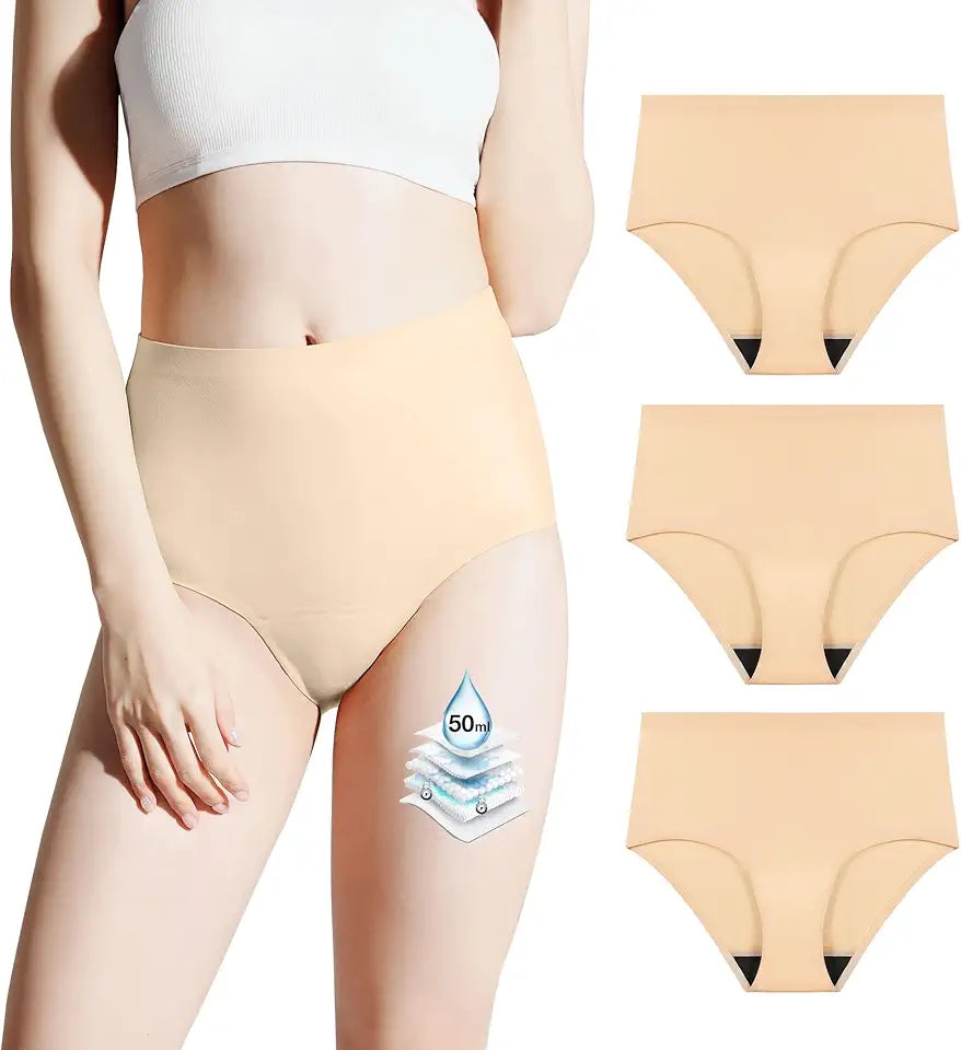 Washable Leak Proof Incontinence Underwear 50ml Beige Large 3 Pack K250852