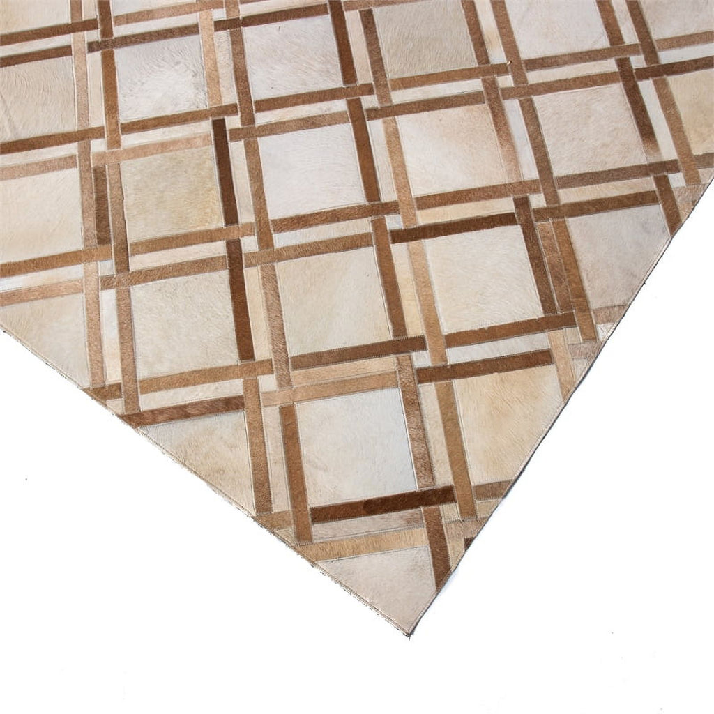 48" x 72" Rectangular Leather Area Rug in Camel M919