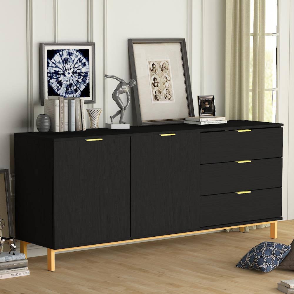 Black 2-Door Storage Cabinet S11049