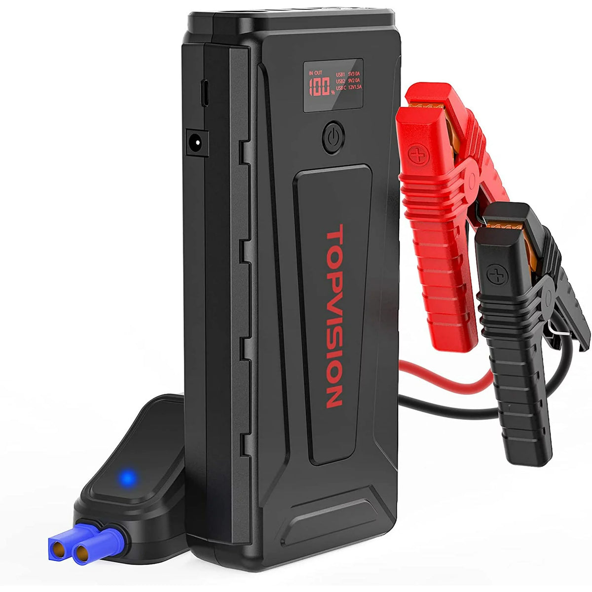 12V Car Jump Starter with Dual USB Quick Charge and DC Output C906