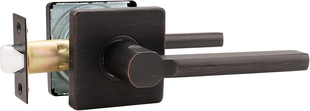 2 Pack Square Privacy Door Lever in Satin Nickel J4146