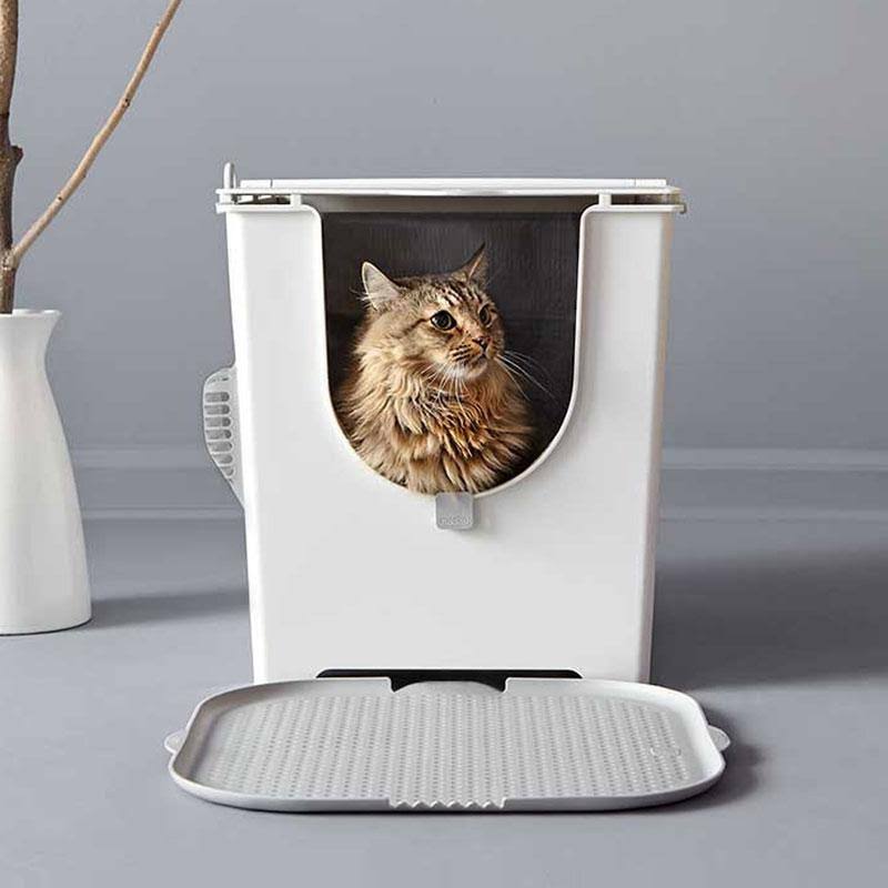 Gray Litter Box with Scoop and Reusable Liner (2-Pack) P597