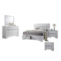 White 5 Piece Bedroom Set with Eastern King Platform Bed K66335