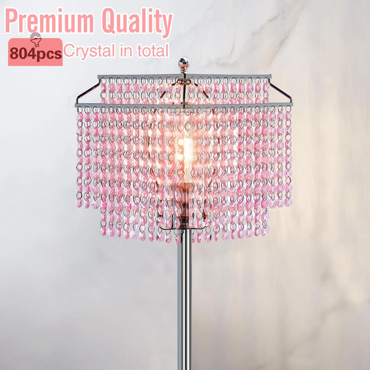 Pink Crystal Metal Floor Lamp N78107