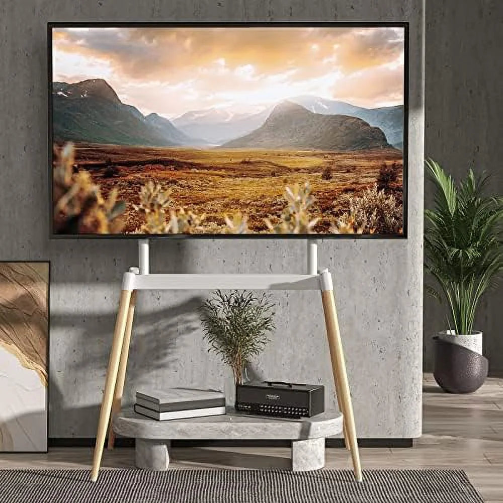 White Height Adjustable TV Floor Stand for 37-86 Inches D932780