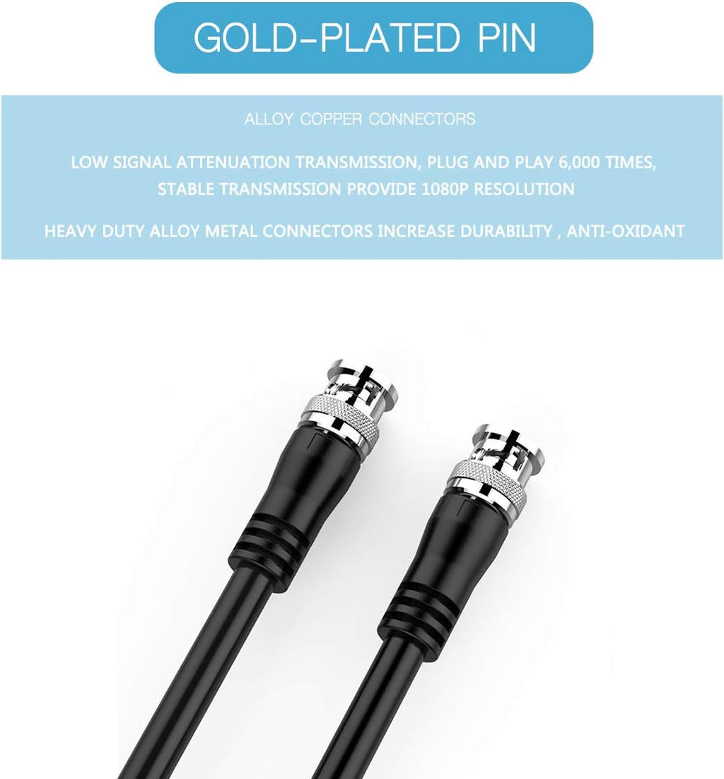 100ft 3G HD-SDI Coax Cable BNC to BNC Copper Connectors R1935
