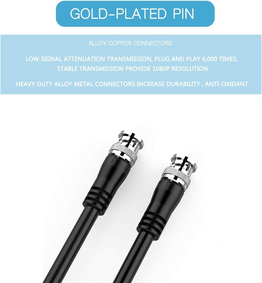 100ft 3G HD-SDI Coax Cable BNC to BNC Copper Connectors R1935