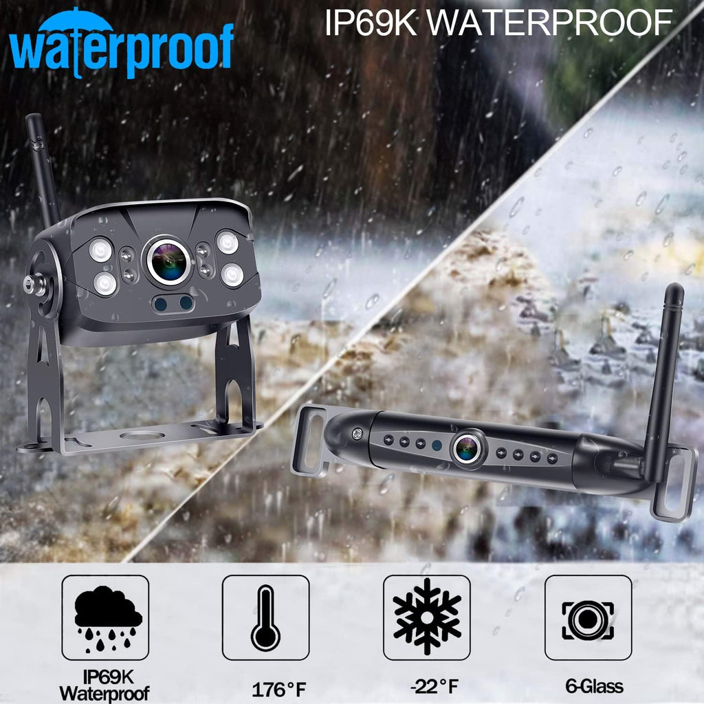 Wireless Backup Camera HD 1080P 7 Inch Monitor with Adapter Infrared Night Vision C407940