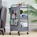3-Tier Gray Rolling Storage Cart R34405