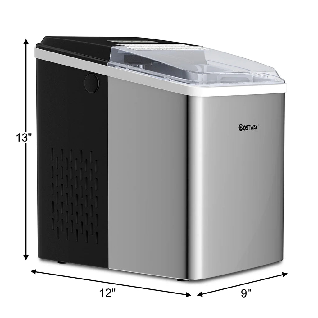 Stainless Steel Countertop Ice Maker with Scoop U963625
