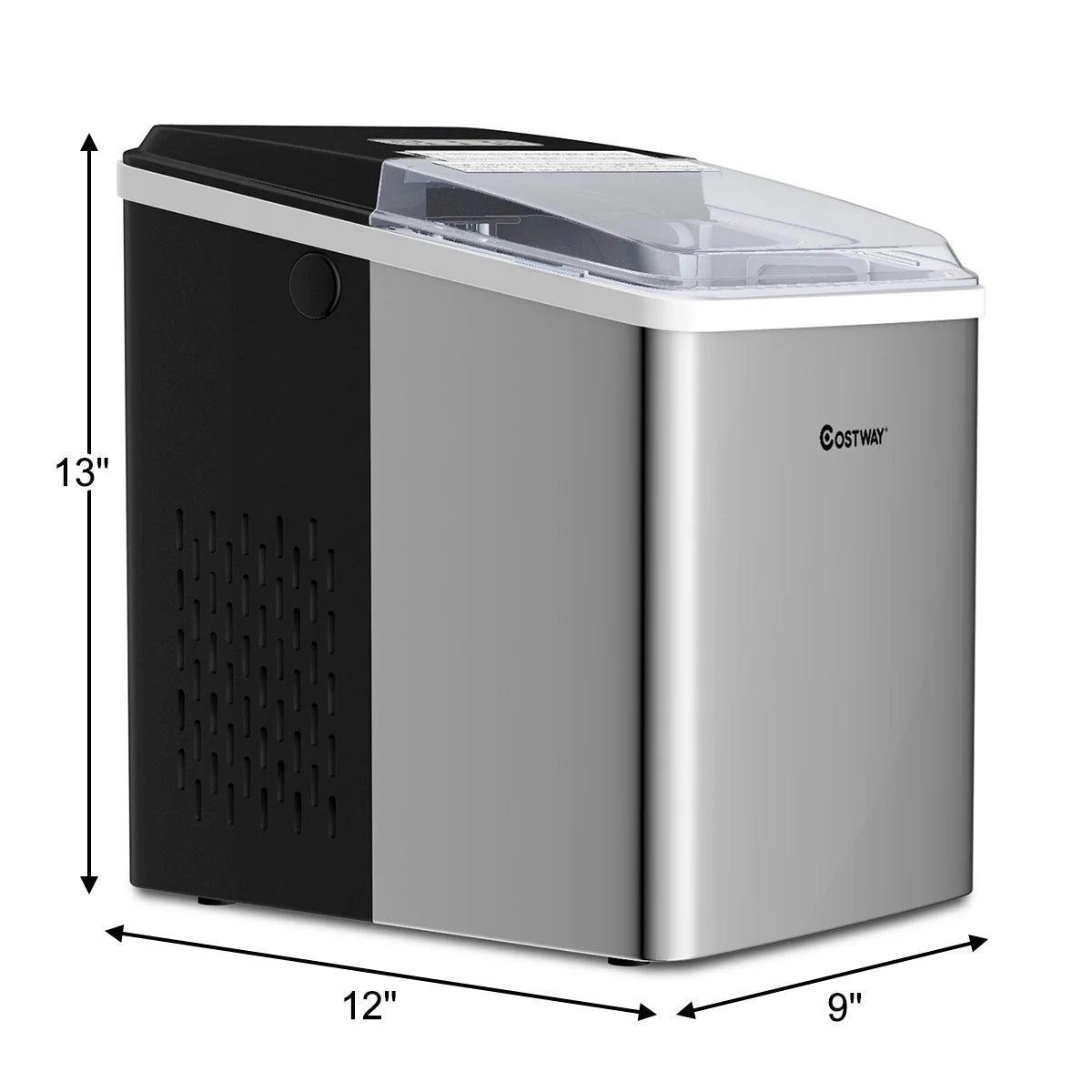Stainless Steel Countertop Ice Maker with Scoop U963625